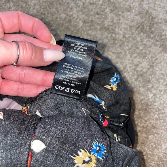 Kimchi Blue Urban Outfitters Floral Printed Romper Dress black floral print SZ 2 - Picture 7 of 12